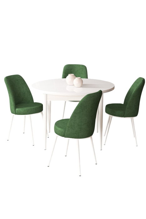 Hanah Home Juego de comedor Tor Blanco y Caqui de 5 piezas Hanah Home Juego de comedor Tor Blanco y Caqui de 5 piezas